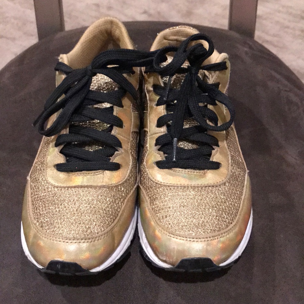 Sam Edelman gold and black sneakers
